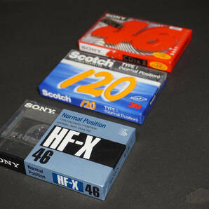 ◎【P】カセットテープ/Scotch120/SONY/HF-X46/CDixⅡ/ノーマルポジ２本/ハイポジ１本/未開封の画像1