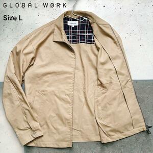 美品 GLOBAL WORK メンズ ブルゾン ジャンパー ベージュ サイズL