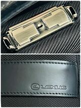 未使用級極美品 LEXUS レクサス ビジネスバッグ ブリーフケース キャンバス レザー 2way 肩掛け可 鍵あり A4可 ノートPC収納 BLK/黒_画像7