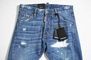 【新品正規品】7万 サイズ 42 Dsquared2 ディースクエアード RIDER JEAN S74LB0719 廃番モデル ハードクラッシュ デニム イタリア製