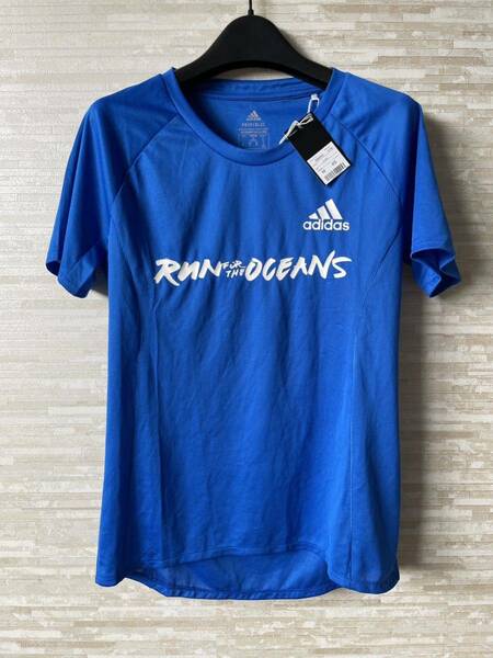 M」Adidas 女性 25/7 Rise Up N Run パーリーTシャツ.