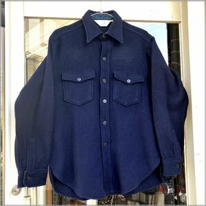 ★ウールリッチ　70s　USA製　長袖　ウール　CPOシャツ　size M★検 ビンテージ 錨ボタン ワーク メルトン アメリカ アメカジ 古着 80s 90s