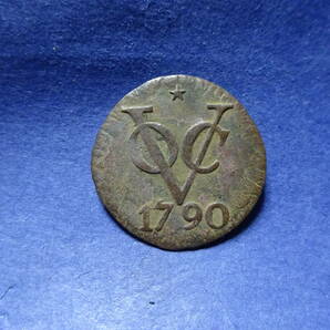 （８−１）オランダ領東インド VOC DUIT銅貨（1790）コイン 日本の江戸時代にあたる時期の古銭です。の画像1