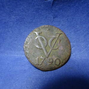 （８−１）オランダ領東インド VOC DUIT銅貨（1790）コイン 日本の江戸時代にあたる時期の古銭です。の画像4