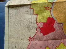（８−１）珍品古地図　明治１３年「東京区分明細図」平盛堂蔵版　貮拾貮銭　銅版色摺細密　一部に虫損がありますが概ね良好です。_画像7