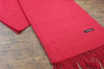 新品【カシミア Cashmere】無地 ワインレッド系 深紅 W.RED Plain ライトタッチ 大判 ストール_画像3