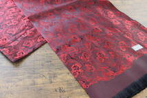 新品【シルク100% SILK】ペイズリー花柄 シャインレッド 赤 S.RED 大判 ストール/スカーフ_画像3