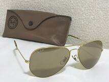 B&L RayーBan レイバン　メタル2 RB-50 62ー14 ゴールドフレーム　アンバーマチック ミラー_画像1