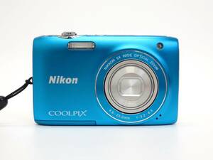 【3-17】 Nikon ニコン COOLPIX クールピクス S3100 ブルー 本体 バッテリー 充電ケーブル 巾着ケース