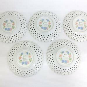 【3-53】日本製 reito Marianne 花柄 レース模様 ケーキ皿5枚セット プレート 食器の画像6