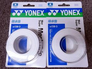 # Yonex wet super mesh grip AC138-3 [3 pcs insertion ] white ×2 piece set v14