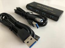 ☆ 超良品 USB切替器 ABLEWE USB3.0 PC2台用 4USBポート 自動/手動切替器 USBケーブル×2 （1.0m）付き ☆_画像7