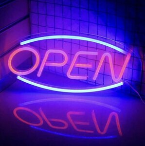 LEDオープンネオンライト 間接照明 open 照明 インテリア オーナメント LED オープン オブジェ テーブルランプ お店 バー Bar 綺麗