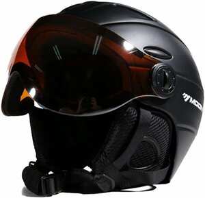 cxr03★スキー/スノーボードヘルメットオートバイ調節可能な防風ヘッドヘルメットスキー シールド付き UVカット ジェット 軽量5色可選黒