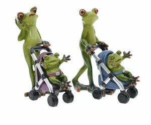 Art hand Auction LHH405★Figurine grenouille parent et enfant ensemble 2 pièces figurine grenouille en résine ornement de poussette bébé intérieur marchandises diverses figurine accessoire marchandises diverses décoration, Articles faits à la main, intérieur, marchandises diverses, ornement, objet