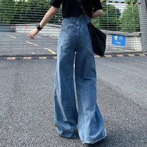 新品　レディース デニムパンツ ジーンズ ダメージ加工 ウエストゴム 春夏 ゆったり 大きいサイズ 可愛い S-5XL Q185_画像8