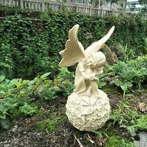 天使 妖精リア インテ 癒し い 置物 可愛陶器 彫刻エンジェル オブジェ14x14x36c_画像4