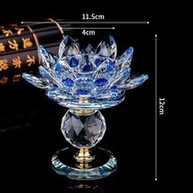 燭台 キャンドルホルダー クリスタルガラス 蓮の花 ロータス ローソク立て　2点セット 置物 風水　レインボー MAY486_画像6