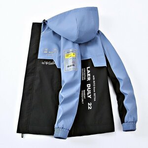 ★春秋新品★メンズ ジャケット 作業服 スカジャン アウター ブルゾン ジャンパー ブルー XL/2XL/3XL B0103