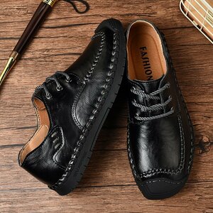 2023 on goods men's shoes new goods walking shoes original leather shoes slip-on shoes Loafer ventilation driving black 25cm mzm1265