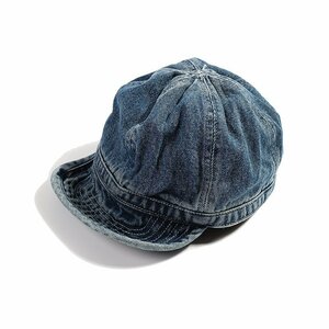 レトロ 男女兼用 アメカジ デニム 藍染 帽子 ハット メンズ ピークキャップ 頭囲58~60cm
