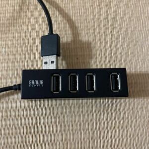 サンワサプライ　磁石付き4ポートUSB2.0ハブ（ブラック） USB-HUB253BK 