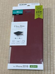 iPhone XS Max用　手帳型ケース　ソフトレザーカバー/薄型/磁石付/6.5inch PM-A18DPLFURO