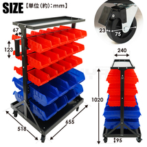 パーツトレイラック 両面 キャスター付 コンテナラック パーツトレイ パーツラック 部品棚 収納棚 パーツ整理 作業台 整理_画像8