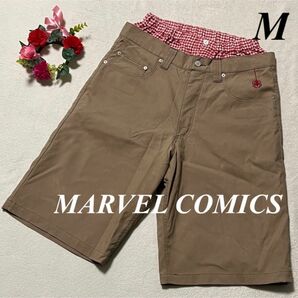 マーベルコミックス　MARVEL COMICS ◆ハーフパンツ　クモ刺繍　M