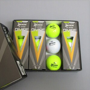 日本仕様 2023年 SRIXON Z-Star DIVIDE YL/WH 1箱 12球 1ダース ボール スリクソン ダンロップ DUNLOP 3ピース イエロー/ホワイトの画像2