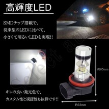 送料無料 高輝度 LEDヘッドライト フォグランプ H8/H9/H11/H16/HB3/HB4 1000Lm 6000K 2本 車検対応 ポン付け 100w ホワイト_画像2