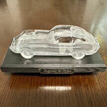 【送料無料】ジャガー Eタイプ クリスタル ガラス モデル 木製スタンド付き Jaguar E-Type Crystal Glass Car Model with Wooden Stand_画像1