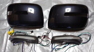 Revier REIZ ドアミラー LED ウインカー ドアミラーカバー ブラック ZJ3 スズキ車用 エブリイ DA17 ソリオMA36 など 送料無料