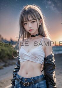 【 高画質 イラスト アート ポスター A4 】グラビア 美人 美女 写真 水着 巨乳 アイドル かわいい メイド コスプレ g-1897