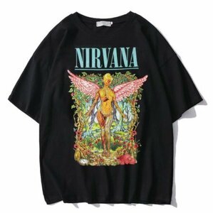 NIRVANA インユーテロ バンドTシャツ in utero ニルヴァーナ 黒　古着 S~2XLサイズ選択/1点