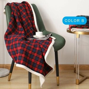  blanket single winter autumn blanket Ram cashmere . soft blanket warm stripe bedding checked pattern. reception blanket outdoors camp rug (COLOR B)