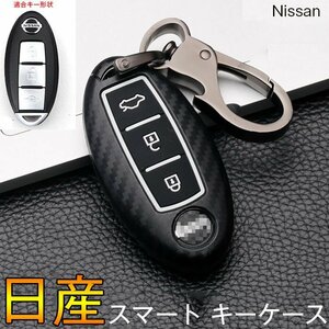 NISSAN 日産 対応 キーケース キーホルダー キーカバー インフィニティ デイズ セレナ エクストレイル エルグランド【Cモデル/レッド】