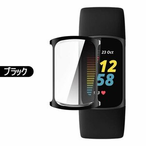 Fitbit Charge5 ケース カバー 全面保護 フィルム TPU素材 全面保護 超薄型 装着簡単 耐衝撃 高透過率 指紋防止傷防止保護カバー(ブラック)