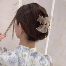 バンスクリップ ヘアアクセサリー ヘアピン 韓国 透明 クリア くり抜き パール 小さめ ハーフアップ ヘアクリップ シンプ髪留め2個セット#1_画像6