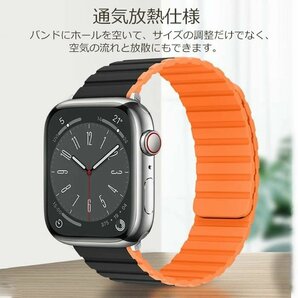 Apple watch バンド 38/40/41mm， シリコン アップルウォッチバンド マグネット Apple watch ベルト柔軟 耐久性☆5色選択/1点の画像4