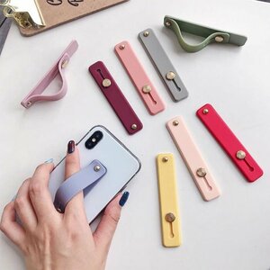 （2枚セット）スマホベルト 落下防止 スマホバンド スマホリング スマホスタンド おしゃれ かわいい スライドベルト スリム ☆20色選択/1点