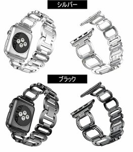 Apple Watch series5/4/3/2/1対応 バンド 交換ベルト 40mm 44mm 38mm 42mm 高級感 アップルウォッチ バンド 【ブラック 42/44MM】