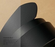 本革 床革 ベルト メンズ 130cm 大きいサイズ対応 シンセティックレザー ビジネスベルト カジュアル ブラック スタート_画像8