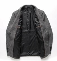 テーラードジャケット チェック柄物 メンズ 新品 ウール混んジャケット 秋冬服 ビジネススーツ ブレザー ブルゾン ★2色選択可/M~5XLサイズ_画像8