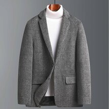 テーラードジャケット チェック柄物 メンズ 新品 ウール混んジャケット 秋冬服 ビジネススーツ ブレザー ブルゾン ★2色選択可/M~5XLサイズ_画像9