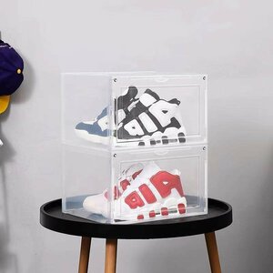  shoes storage box case shoes rack 2 piece set sneakers transparent 