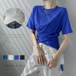  lady's t shirt un- .. hem plain short sleeves summer ins.. provide . pretty T-shirt put on .. shirt round neck short sleeves *4 сolor selection possible /S~XL size 