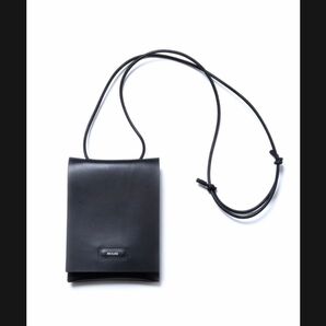 美品 ビュレ BEAURE ヌメ革 スマホ ショルダー バッグ ブラック 黒 牛革 レザー ポシェット 携帯