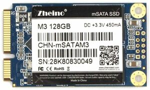 バルク品 処分品 Zheino mSATA 128GB SATA3.0 6Gb/s 内蔵SSD 3D Nand 採用 ネジなし