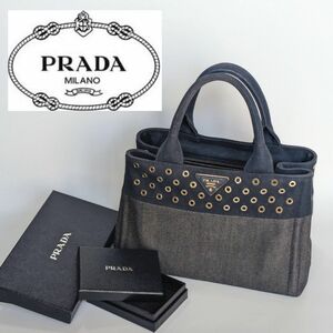 【PRADA】OPENセール　最終価格　プラダ カナパ デニムパッチ ハンドバッグ